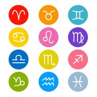Vector Zodiac Horoscope Circle Icons
