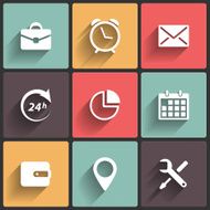 Application Web Icons in Flat Design N3