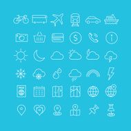 Travel linear icons 1