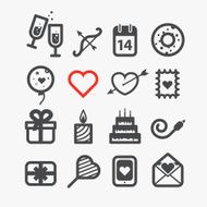 Different Valentines Day icons set Design elements