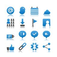 Set of 16 Social Network simple vector icons