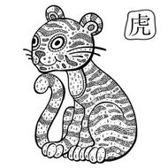 Chinese Zodiac Animal astrological sign Tiger N3