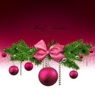 Christmas background with fir branches and balls N34