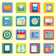 Business icons in flat