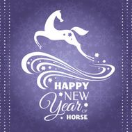 New year greeting card with horse N3