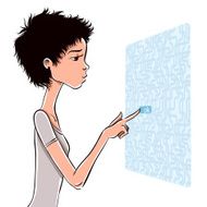 Pretty young lady using new technologies