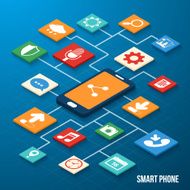 Mobile applications isometric icons N3