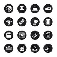 Office and Business Icons - Black Circle Series