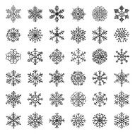 Winter Snow Flakes Doodles N2