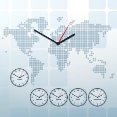 world map and world-time vector