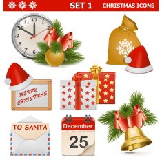 Vector Christmas Icons Set 1