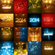 Happy New Year beautiful collection holiday greeting card