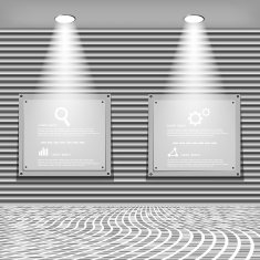 Poster on wall and lamp Vector illustration template modern design