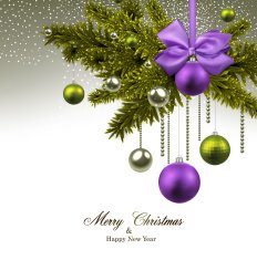 Christmas background with fir branches and balls N7