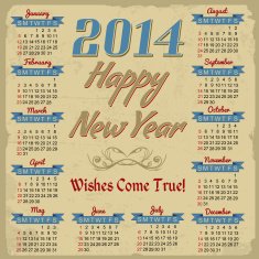 Retro vintage calendar