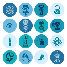 Womans Day Icon Set N75