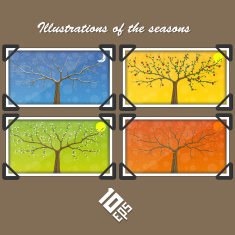 Seasons in the tree cover illustration N3