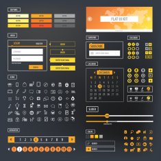 Ui kit responsive web design Icons template mockup