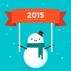 snowman with 2015 sign
