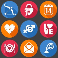 Flat Love Icons N2