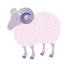 cute sheep with curl N6