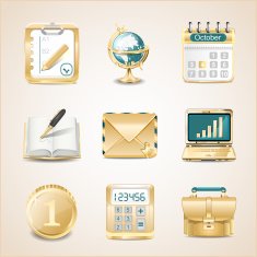 Business icons of gold