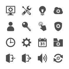 setting menu icon set vector eps10