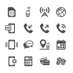 telecommunication account managment icon set vector eps10 N2