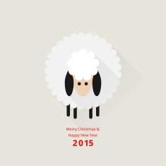 Christmas sheep greeting card N3