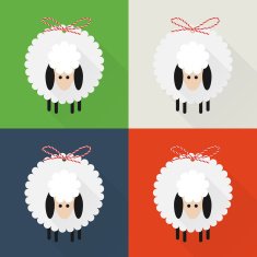 Christmas sheep icons N4