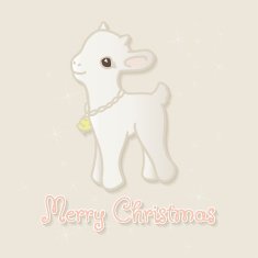 Merry Christmas card with little goat N2