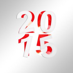 2015 square greeting card with cut paper and shiny background N2