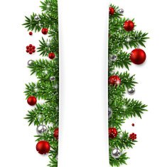 Christmas background with fir branches and balls N9