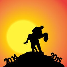 Vector silhouettes of couple