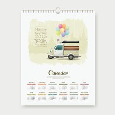 Calendar 2015 Vintage motor-tricycle Thailand