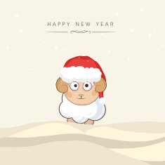 Happy New Year kiddish greeting card design