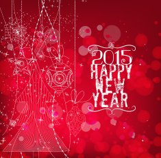 Happy new year With Christmas Ornaments
