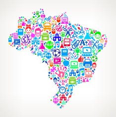 Brazil On School and Education Icon Pattern