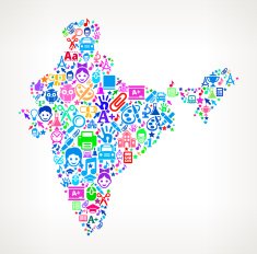 India On School and Education Icon Pattern