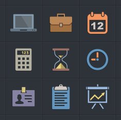 Business Flat Metro Style Icons