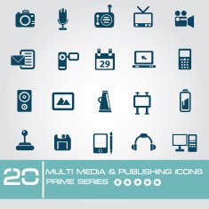 Multi media & Publishing icons Prime series vector