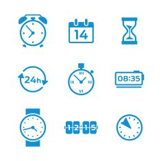 Clock and time icons N3