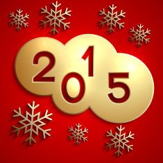 Vector abstract gold circles for the New Year 2015 on
