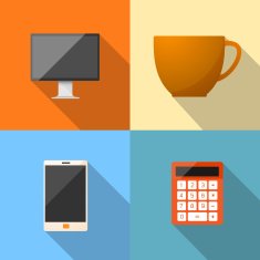 Business Office Modern Life Style Color Icon vector illustratio