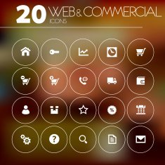 Simple thin web & commercial icons