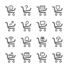 Shopping Carts Icons set 2