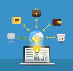 Abstract modern network scheme illustration Flat concept