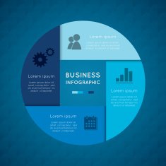 Infographic circle square