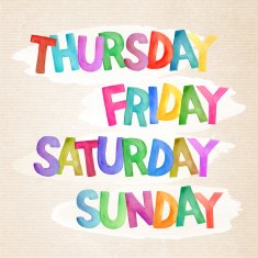 Names of days the week watercolor set N2