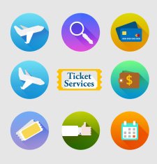 Set of colored icons Flat design